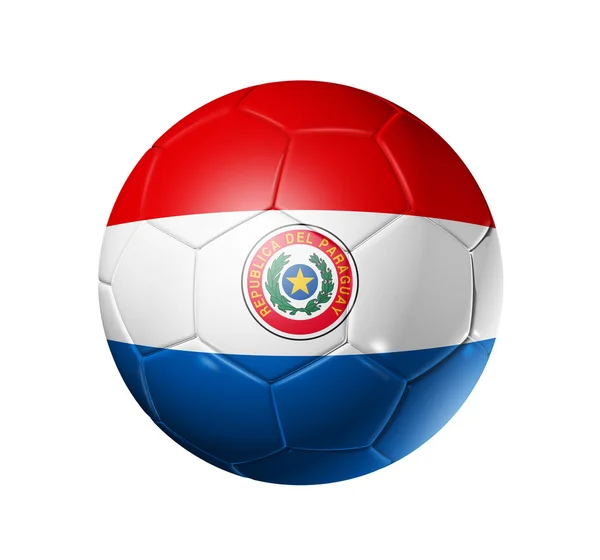 Bola de futebol com bandeira do Paraguai — Fotografia de Stock