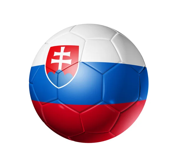 Piłka nożna piłka z flaga Słowacji — Zdjęcie stockowe