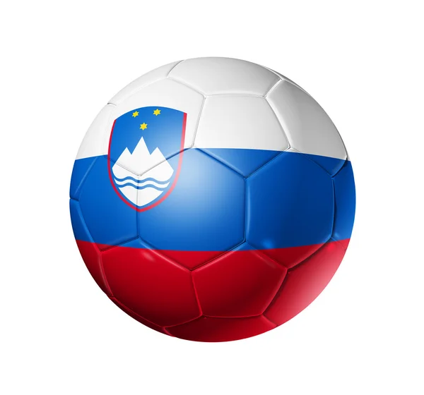 Μπάλα ποδοσφαίρου ποδοσφαίρου με σημαία της Σλοβενίας — Φωτογραφία Αρχείου