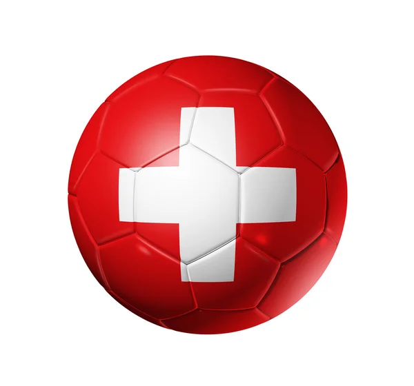 Fútbol pelota de fútbol con Suiza fl — Foto de Stock