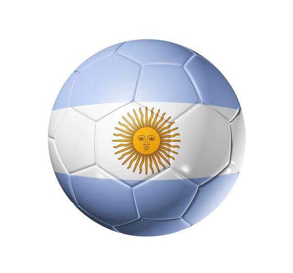 Fotbalový míč fotbal s vlajkou Argentiny — Stock fotografie