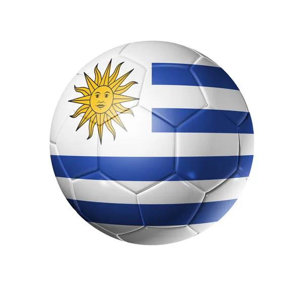 Ballon de football avec drapeau de l'Uruguay — Photo