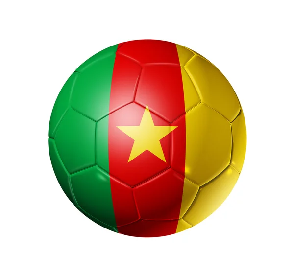 Soccer football ball with Cameroon flag — Stock Photo, Image
