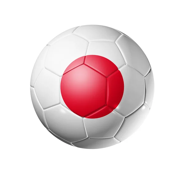 Fútbol pelota de fútbol con bandera de Japón — Foto de Stock