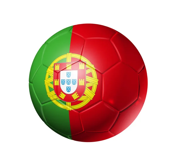 Футбольный мяч с флагом Португалии — стоковое фото