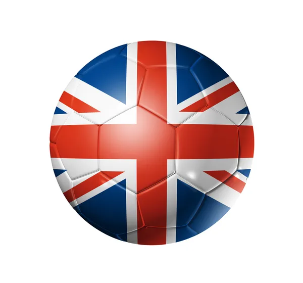 Fotbalový míč fotbal s vlajkou Spojeného království — Stock fotografie