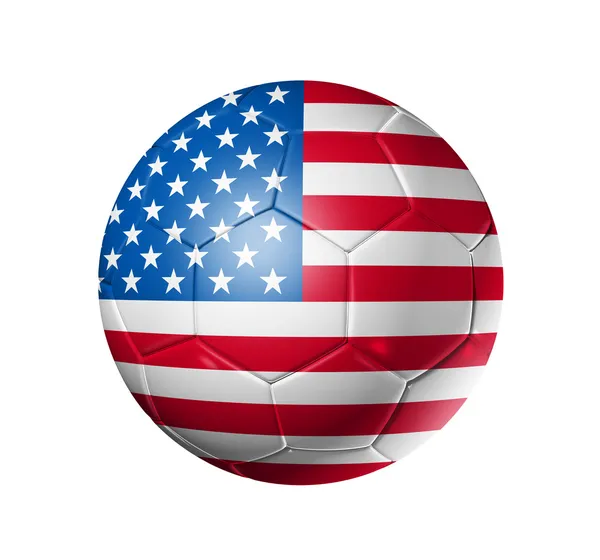Fútbol balón de fútbol con bandera de EE.UU. — Foto de Stock