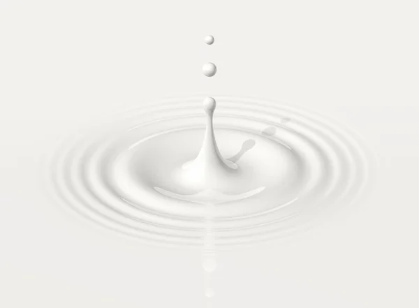 Drop of milk and ripple — Stock Photo, Image
