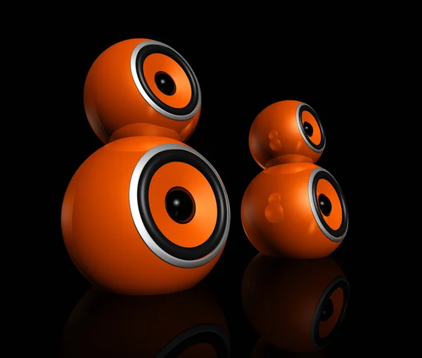Pomarańczowy głośnik kulki — Zdjęcie stockowe
