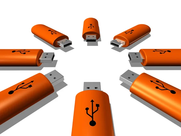 Chiavi USB — Foto Stock