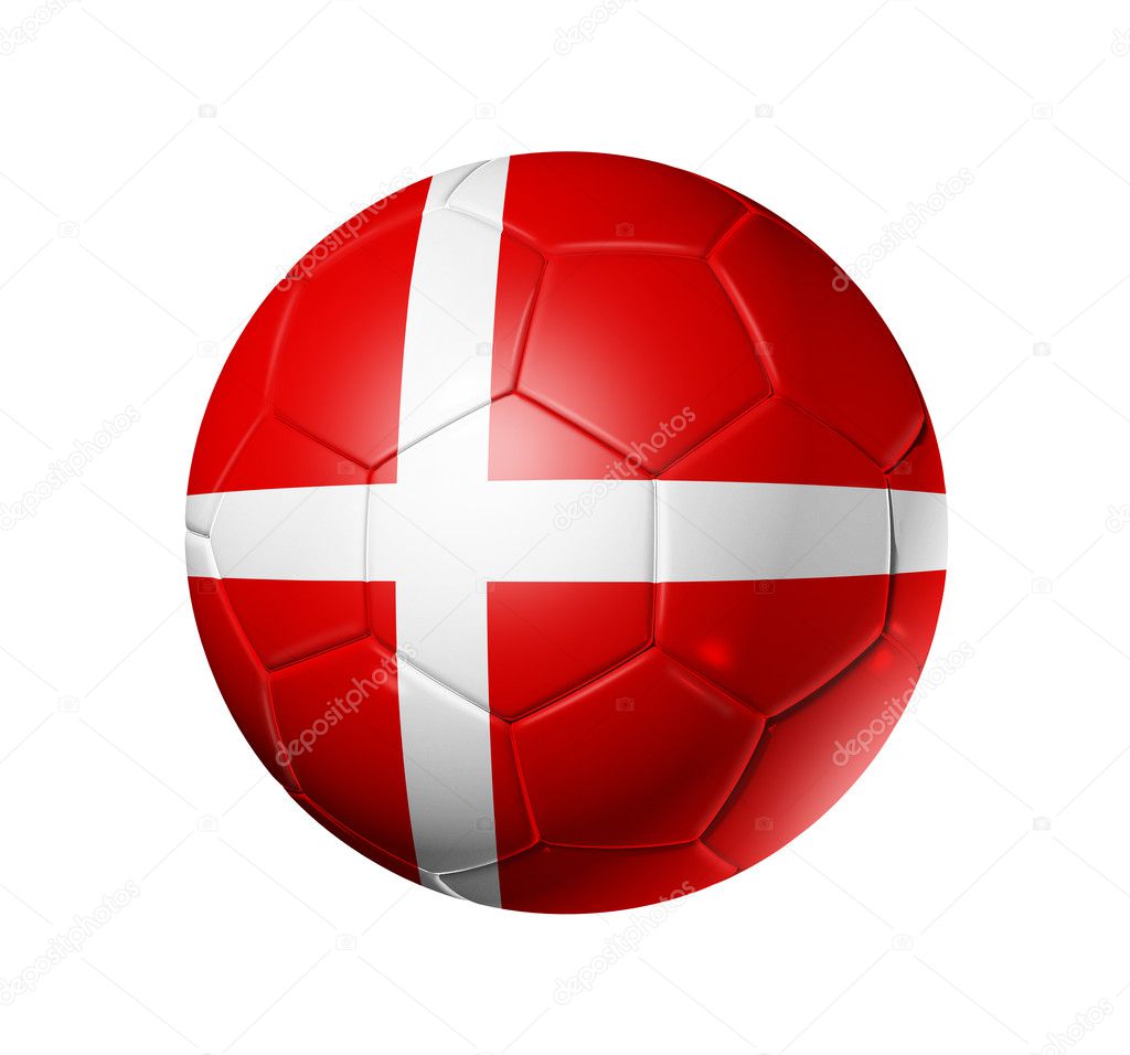 Soccer football ball with Denmark flag