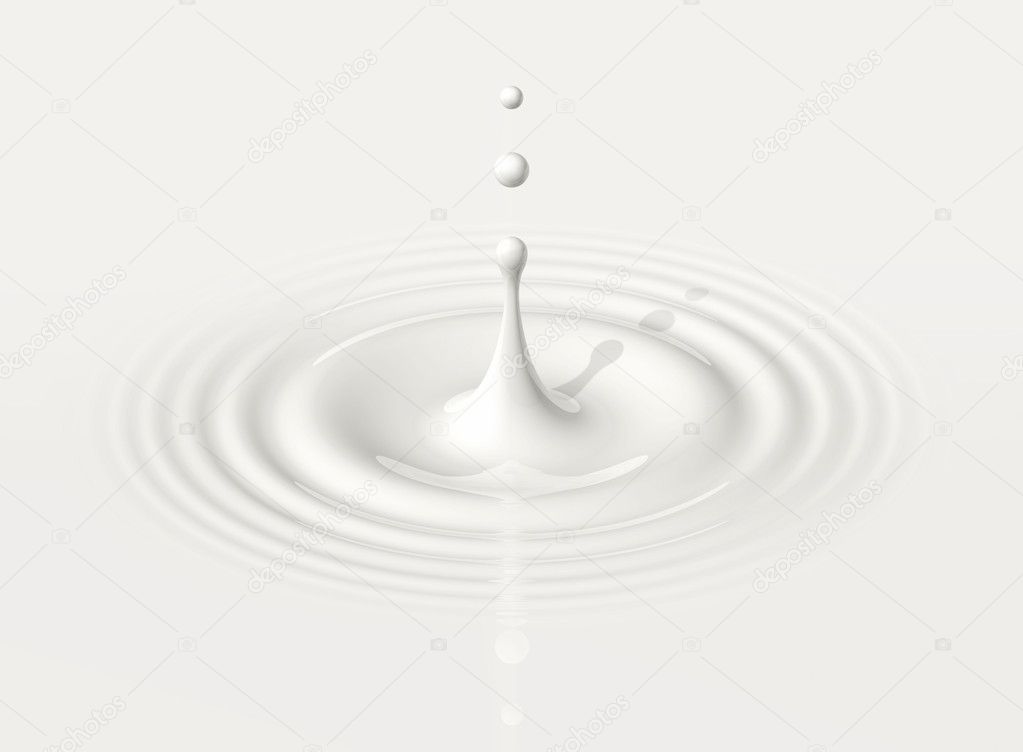 Drop of milk and ripple