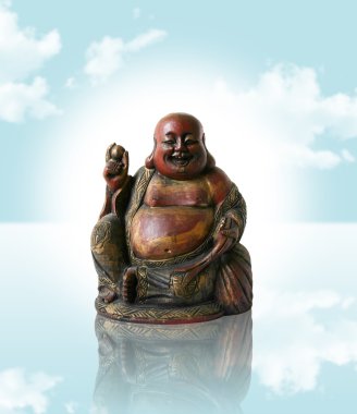 Chinese Buddha on a blue dream backgroun clipart