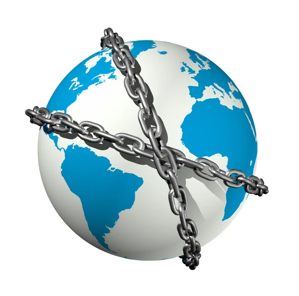 Stock image Chained world globe