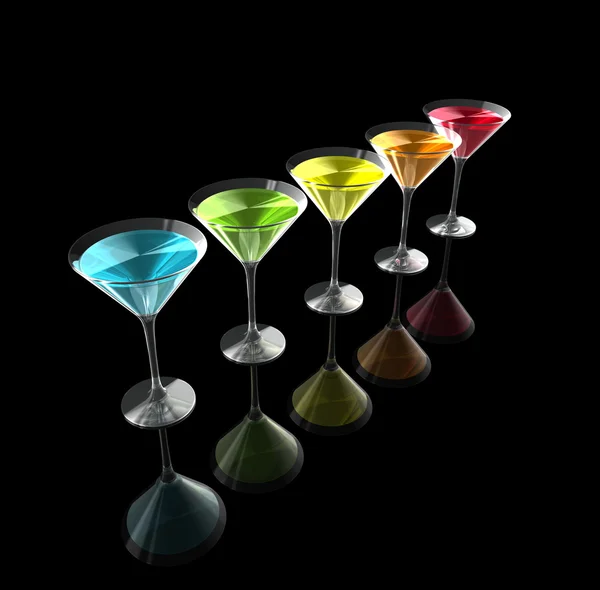 3D cocktail glas — Stockfoto