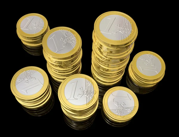 Monety 1 euro — Zdjęcie stockowe