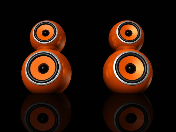 Orange högtalare bollar — Stockfoto