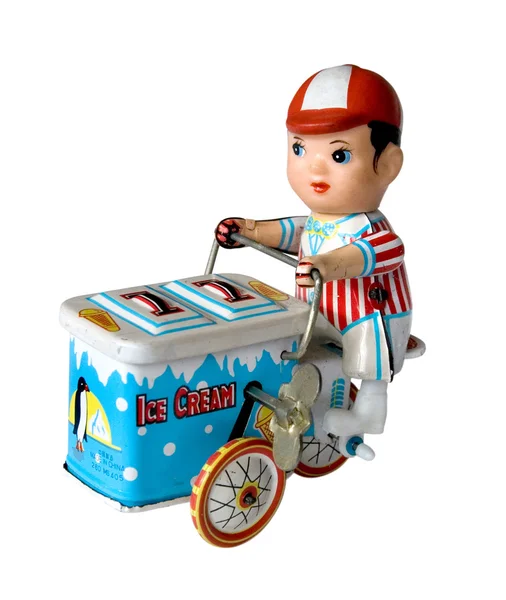 Boy toy på en tre hjuling — Stockfoto