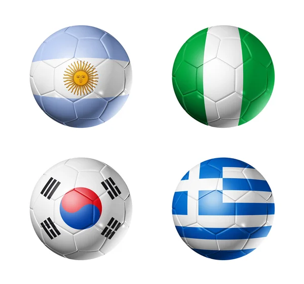Fotbalový pohár skupina b vlajky na fotbal — Stock fotografie