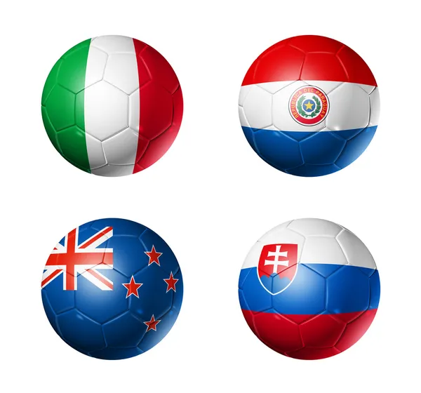 Кубок мира по футболу группа F флаги по футболу — стоковое фото