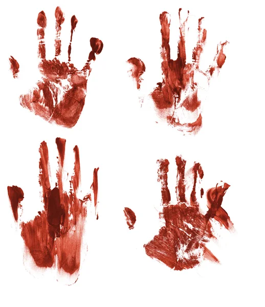 Кровавые отпечатки рук — стоковое фото