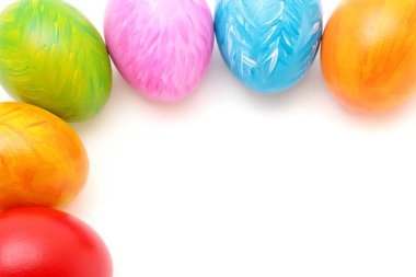 Easter Eggs frame on white clipart