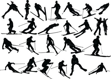 Winter sports silhouette clipart