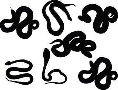 Collection of snake silhouette clipart