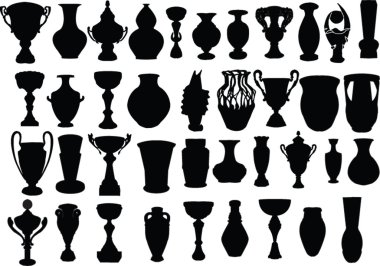 Vases and cups collection clipart
