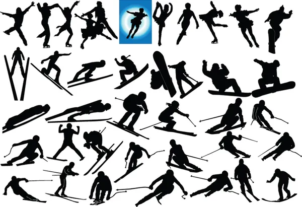 Winter sports illustration collection — Stock Vector