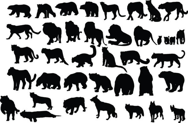 Коллекция диких зверей — стоковый вектор