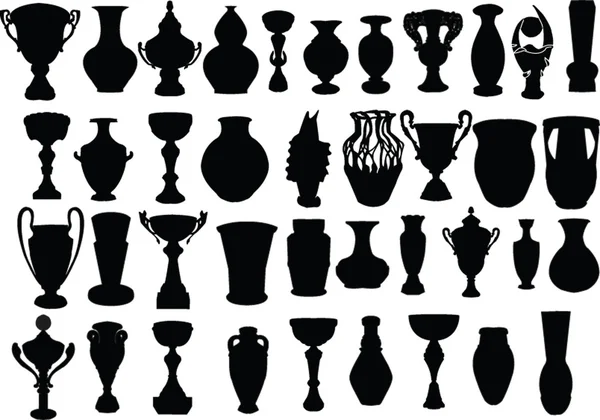 Vases and cups collection — Stock Vector