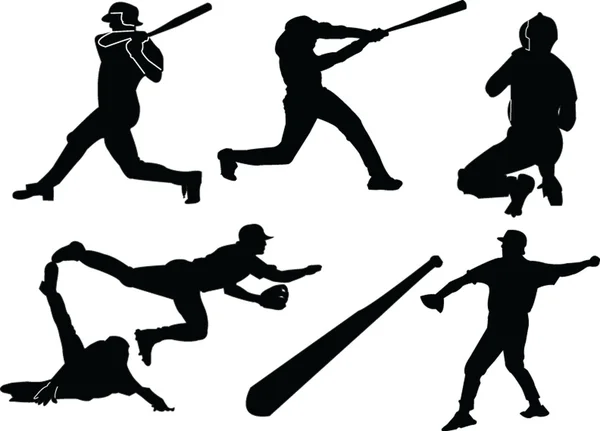 stock vector Baseballs silhouette collection