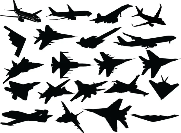 Grande collection d'avions — Image vectorielle