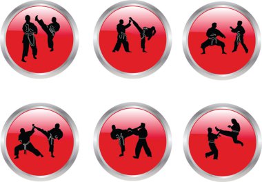 Buttons karate illustration collection clipart