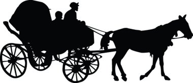 Barouche silhouette clipart