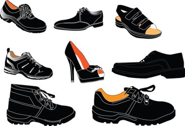 Footwear collection clipart