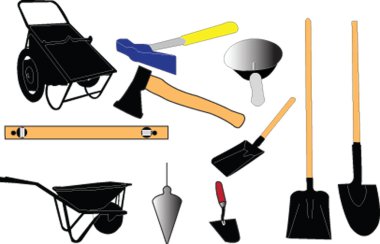 Mason equipment collection clipart