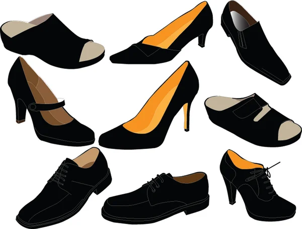 Ayakkabı koleksiyonu — Stok Vektör