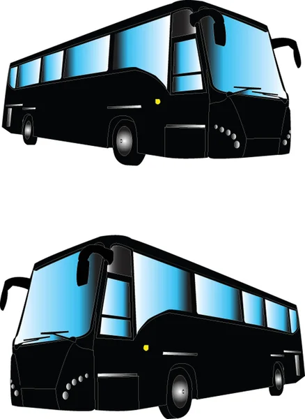 Siluet Autobus - Stok Vektor