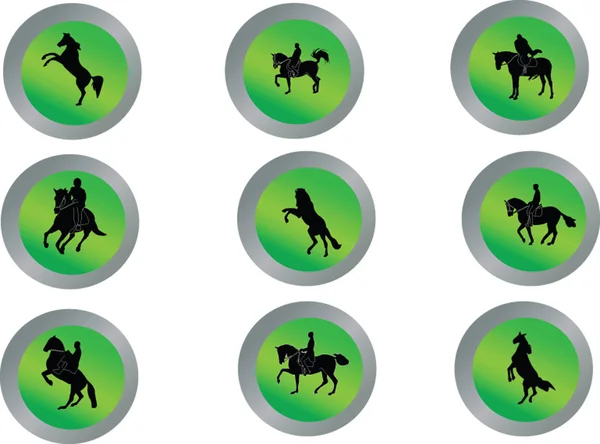 Buttons with horses — Stock Vector