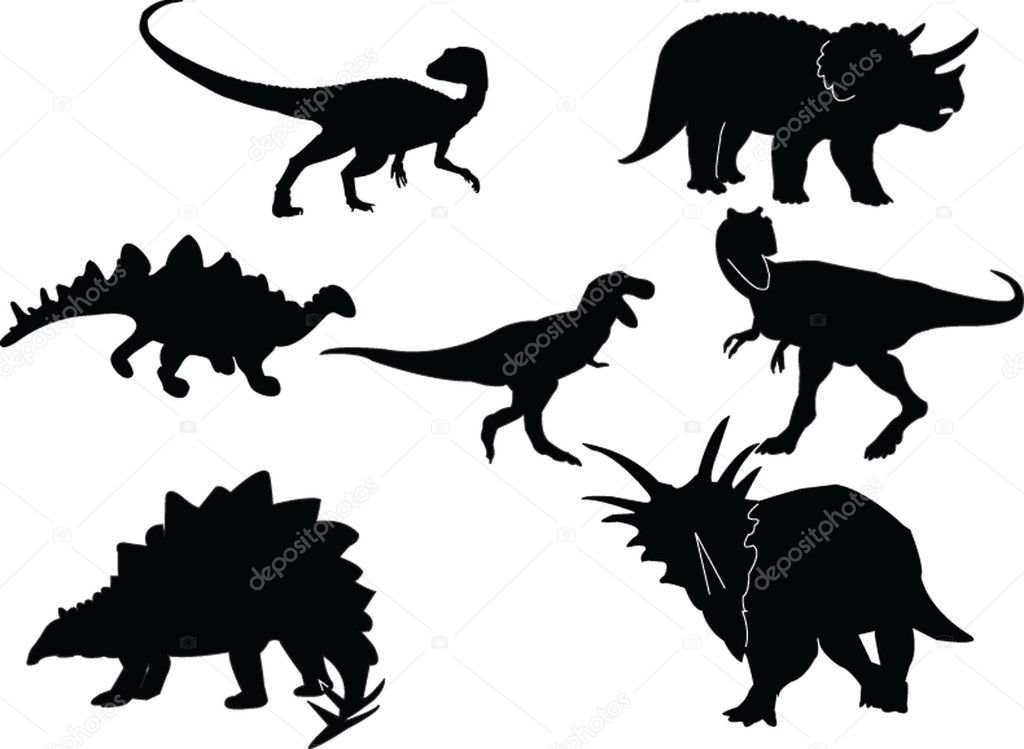 Dinosaurs silhouette collection