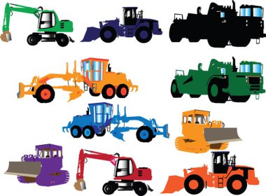 Construction machines collection clipart