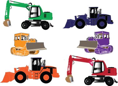 Construction machines collection clipart