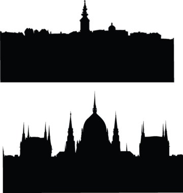 Panorams of citys silhouette clipart