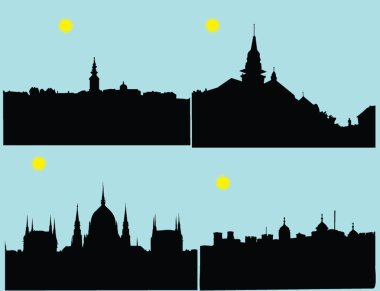 City panorams collection clipart