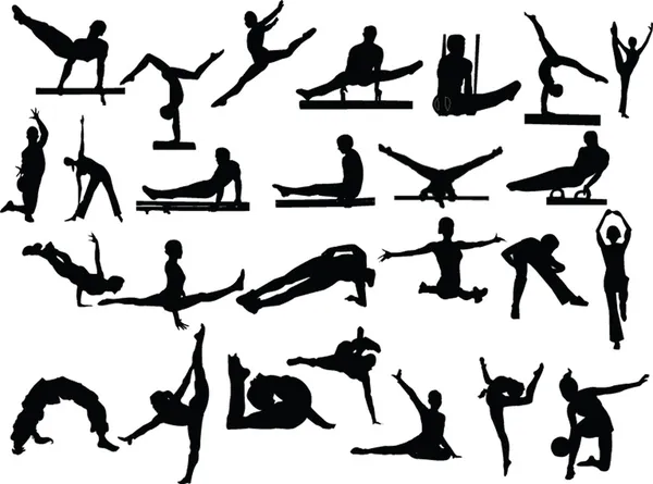Коллекция гимнастики — стоковый вектор