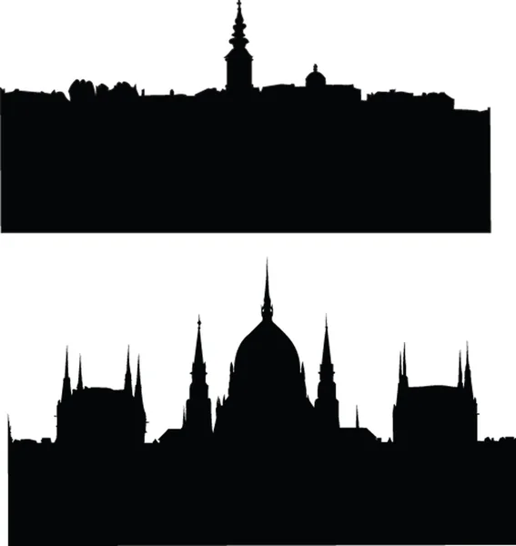 Panorams of citys silhouette — Stock Vector