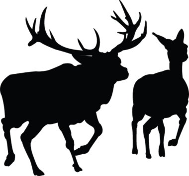 Deers familly silhouette clipart