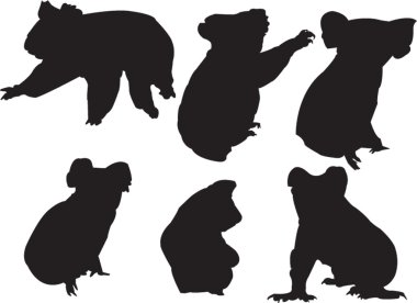 Koala silhouette collection clipart